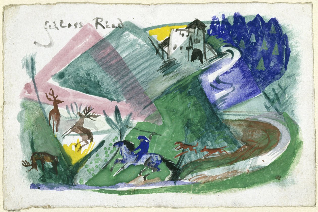Zámek Ried (pohlednice Else Lasker-Schülerové) od Franz Marc