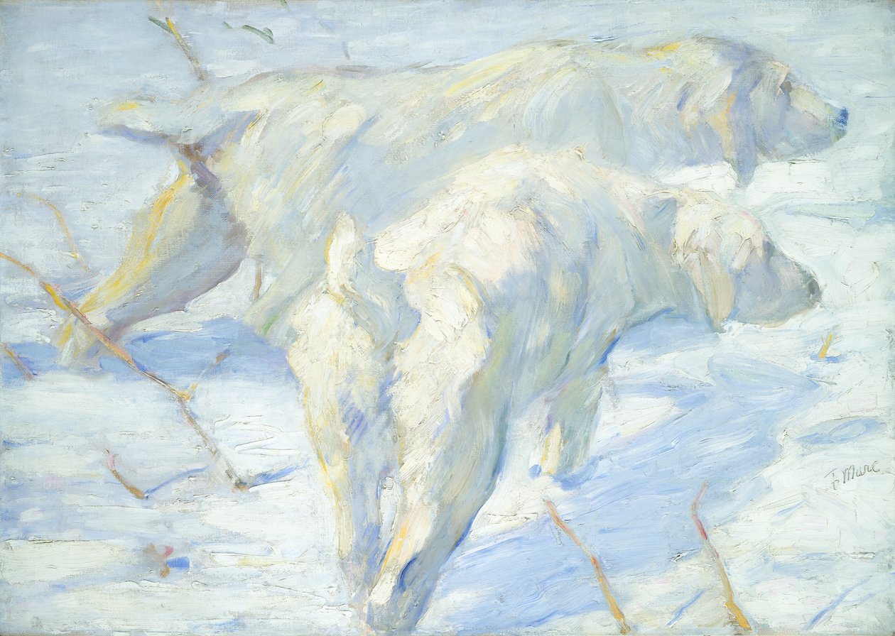 Sibiřští psi ve sněhu od Franz Marc