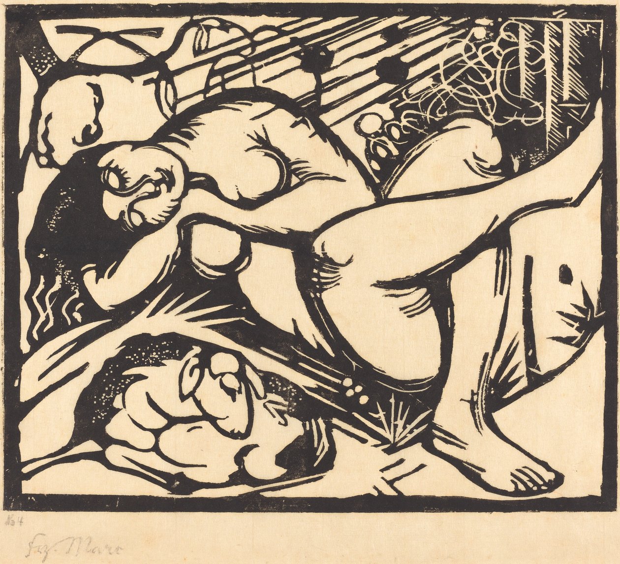Spící pastýřka (Schlafende Hirtin) od Franz Marc