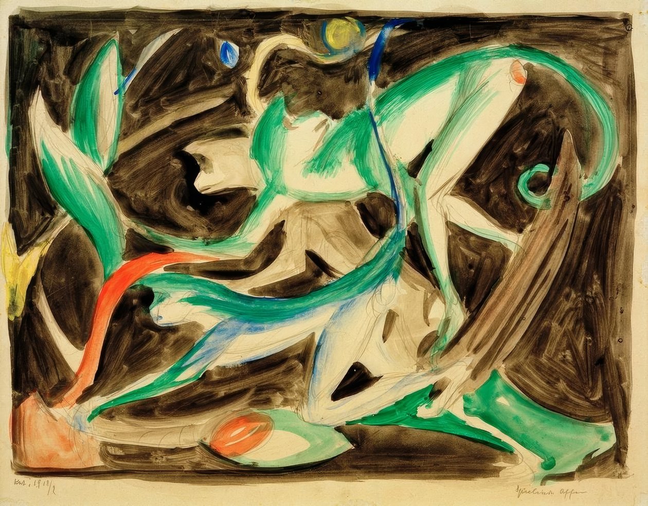Hraní na opice od Franz Marc