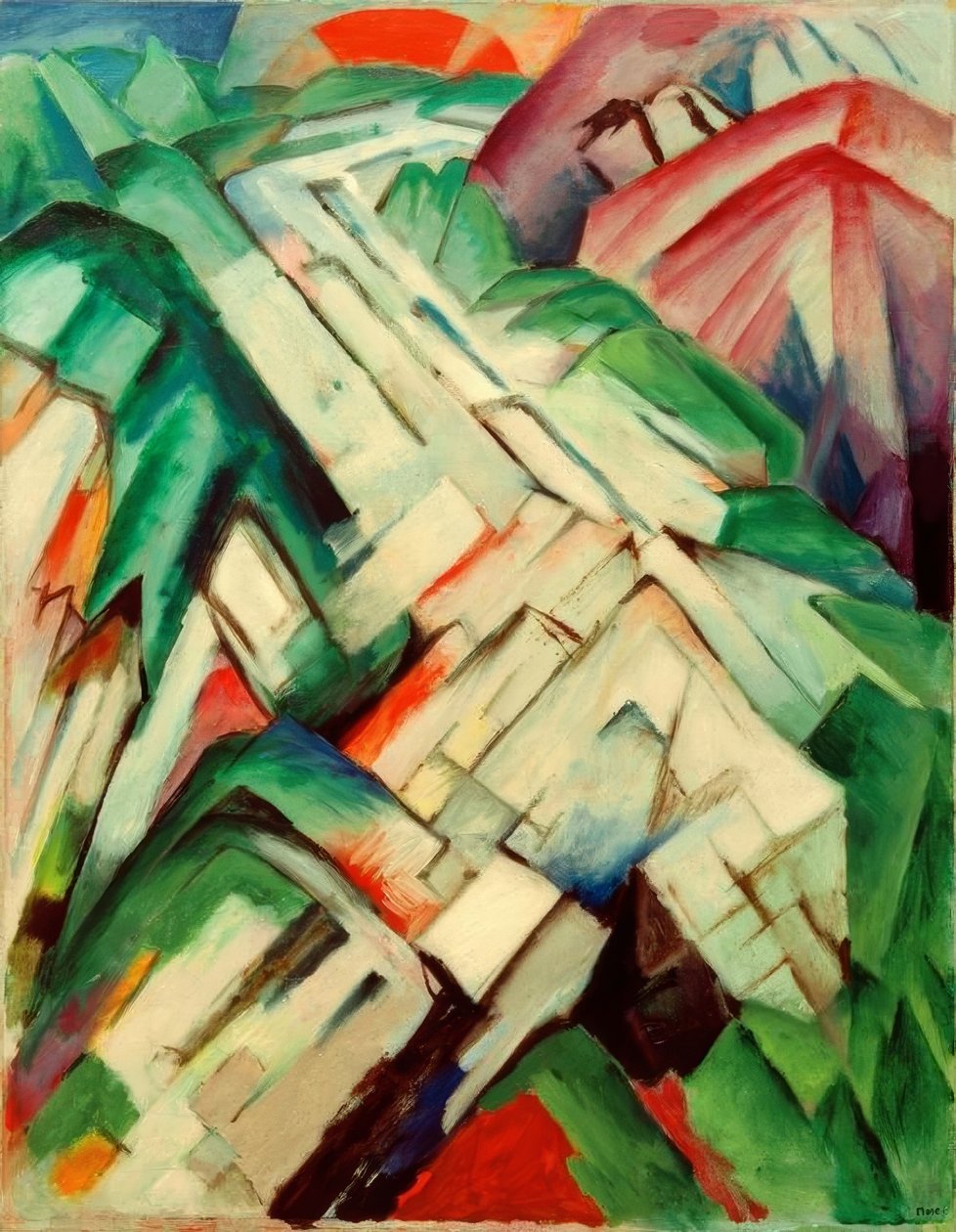 Kamenitá cesta (hory / krajina) od Franz Marc