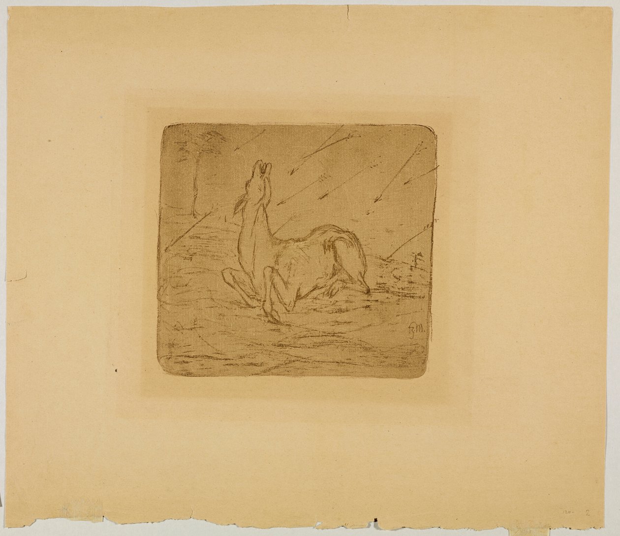 umírající jelen od Franz Marc