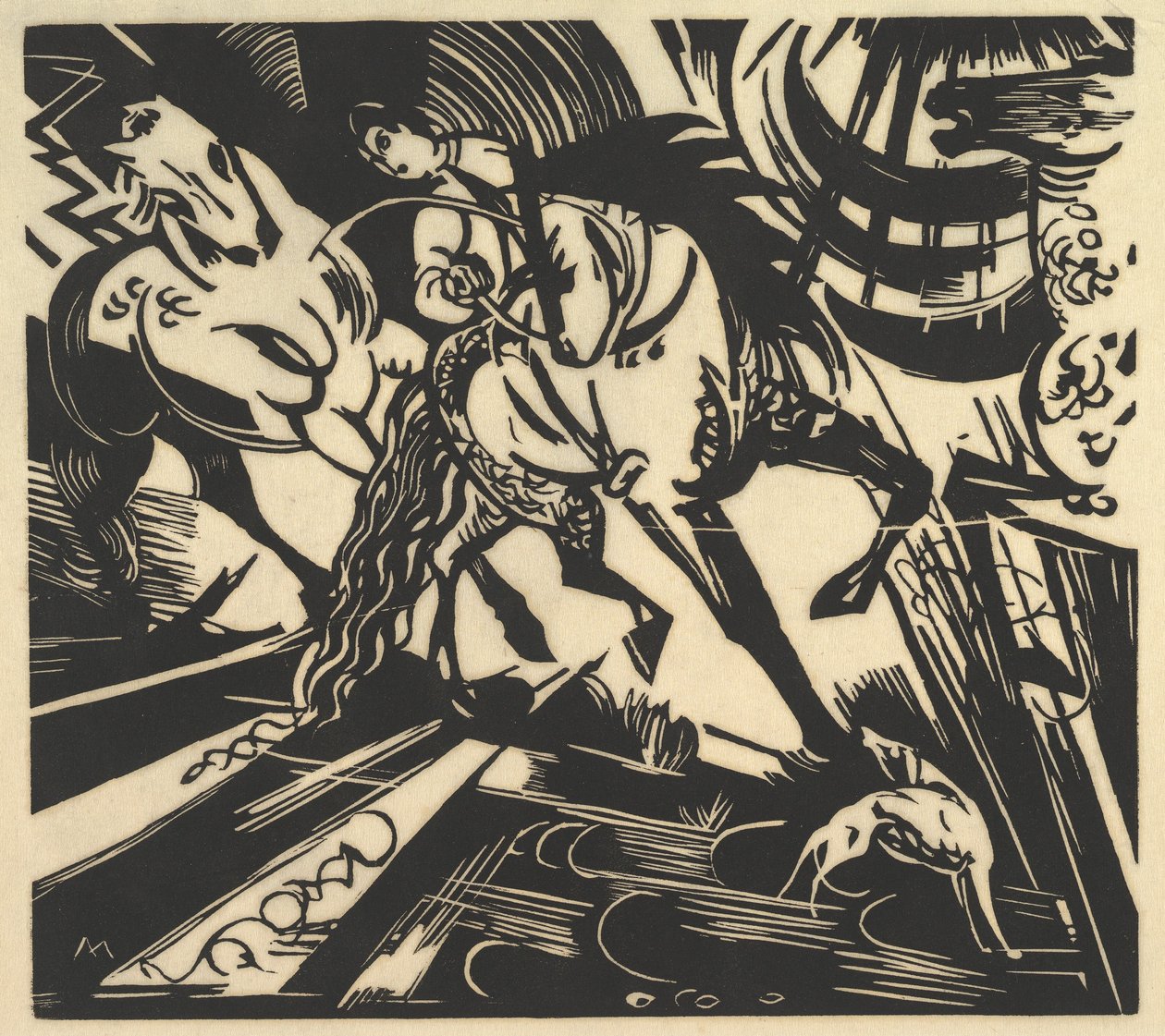 Jezdecká škola od Franz Marc