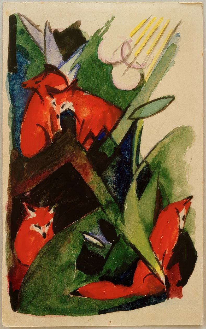 Čtyři lišky od Franz Marc