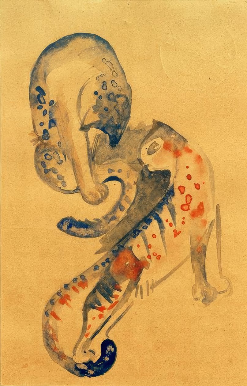 Dvě velké kočky od Franz Marc