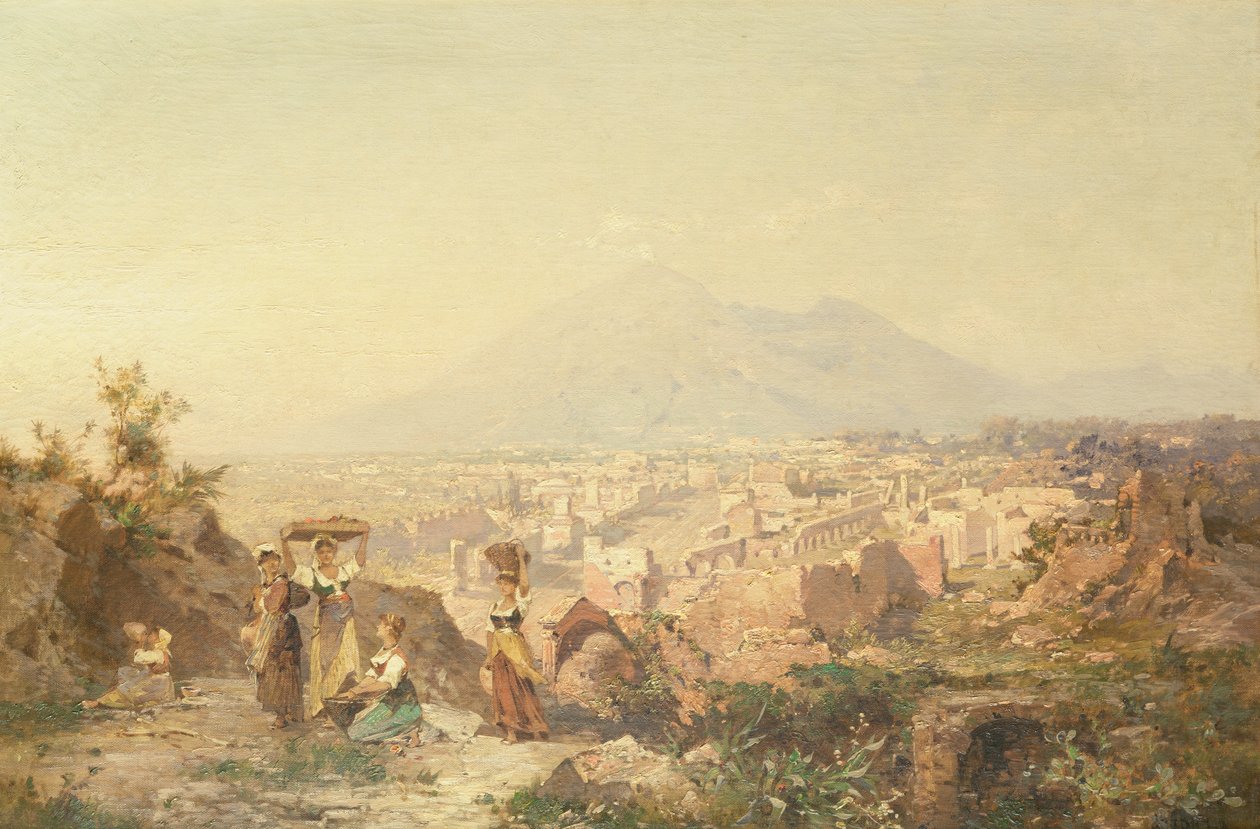 Pohled na Pompeje od Franz Richard Unterberger