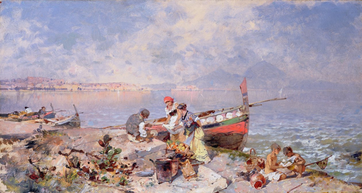 Neapolský záliv (panel) od Franz Richard Unterberger