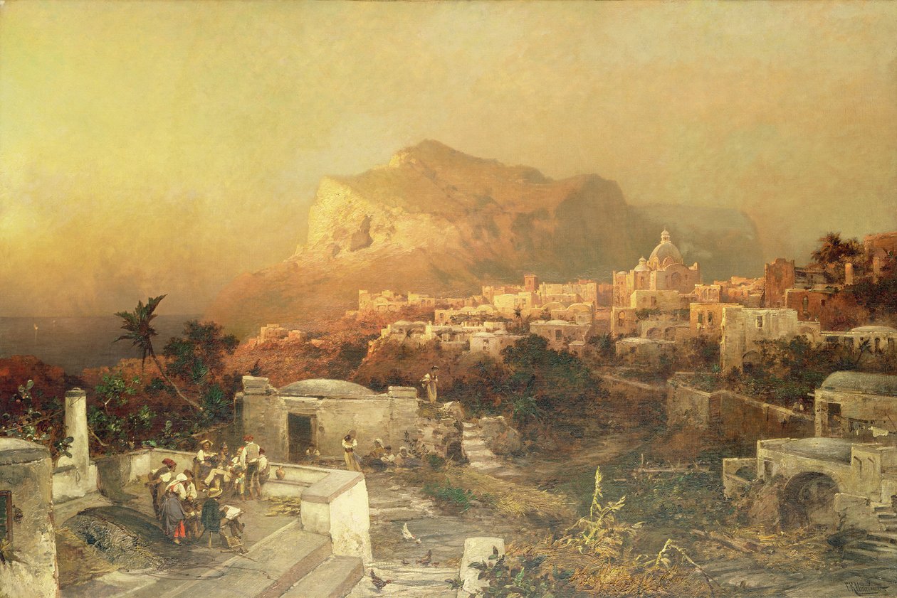 Capri, kolem 1870-79 (olej na plátně) od Franz Richard Unterberger