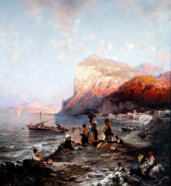 Capri, kolem roku 1870 (olej na plátně) od Franz Richard Unterberger
