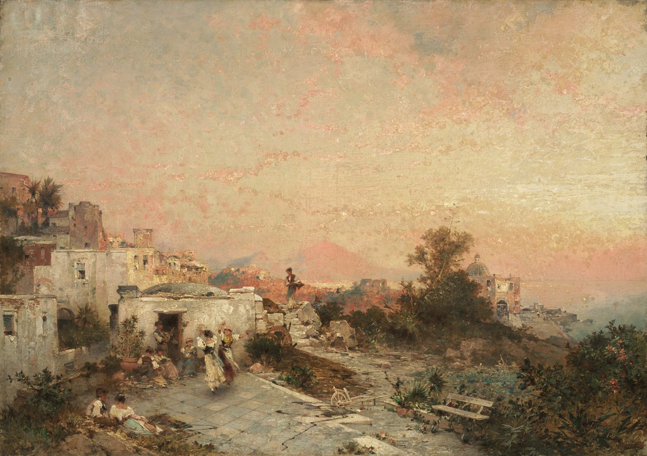 La Tarantella, Posilipo, Neapol, kolem roku 1895 od Franz Richard Unterberger