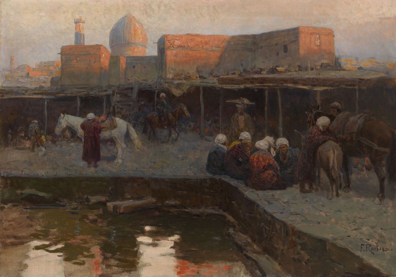 Karavanserai od Gur-e Amira v Samarkandu od Franz Roubaud