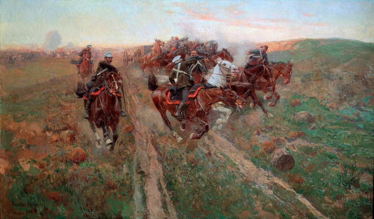 Scéna z bitvy u Kuryuk-Dara v červenci 1854, 1900. od Franz Roubaud