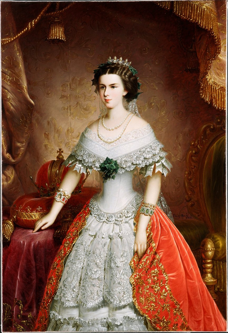 Portrét Alžběty Bavorské, 1856 od Franz Russ the Elder