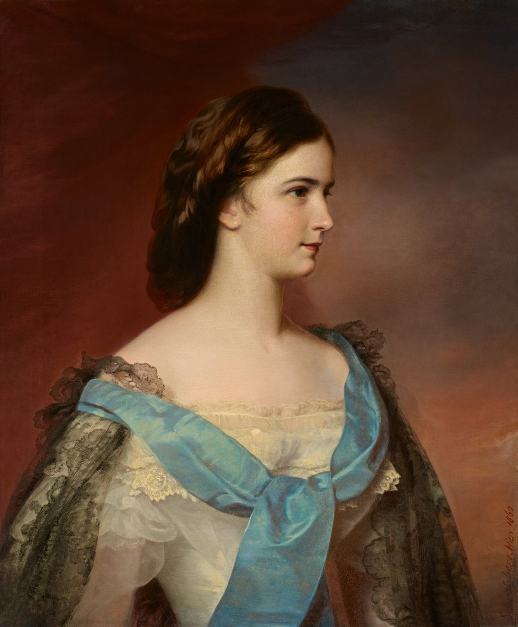 Německy: Portrét císařovny Alžběty Rakouské (1837-1898) Portrét císařovny Alžběty Rakouské (1837-1898) od Franz Schrotzberg