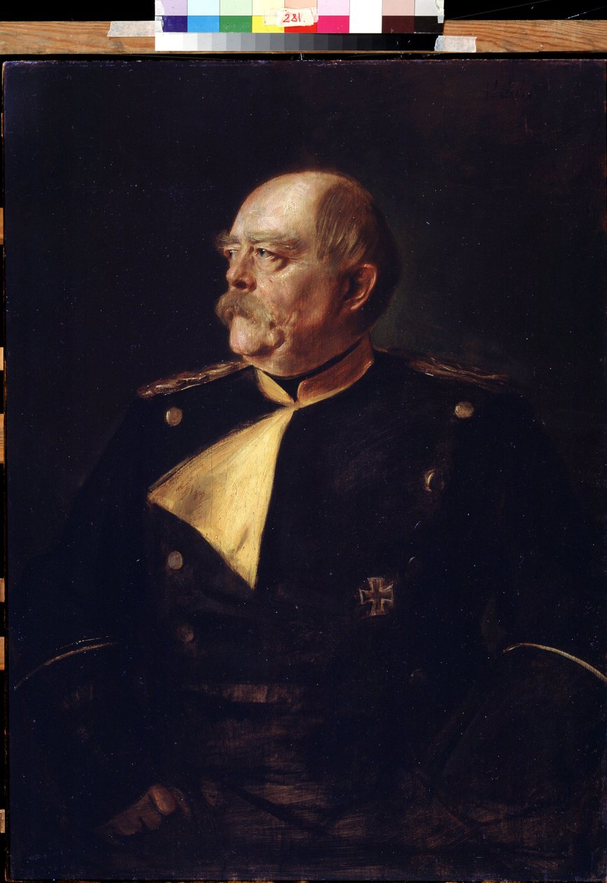 Portrét kancléře Otto von Bismarcka (1815-1898) v uniformě. Obraz Franze von Lenbacha (1836-1904). Puškinovo muzeum výtvarných umění, Moskva. od Franz Seraph von Lenbach