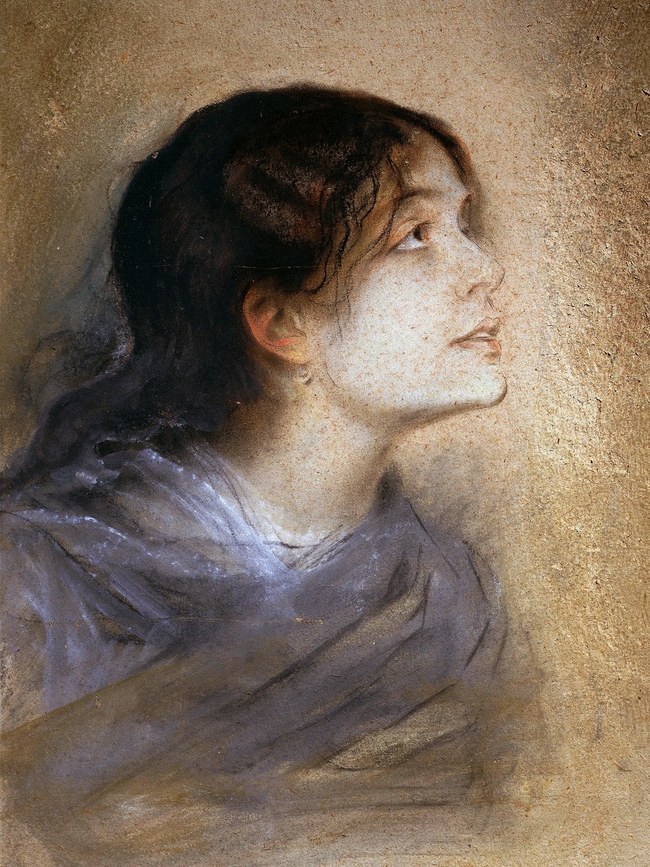 Portrét Eleonory Duse (Vigevano 1858 - Pittsburgh 1924), italská herečka, Malba Franze von Lembach (1836-1904), pastel na kartonu, 68x47 cm od Franz Seraph von Lenbach