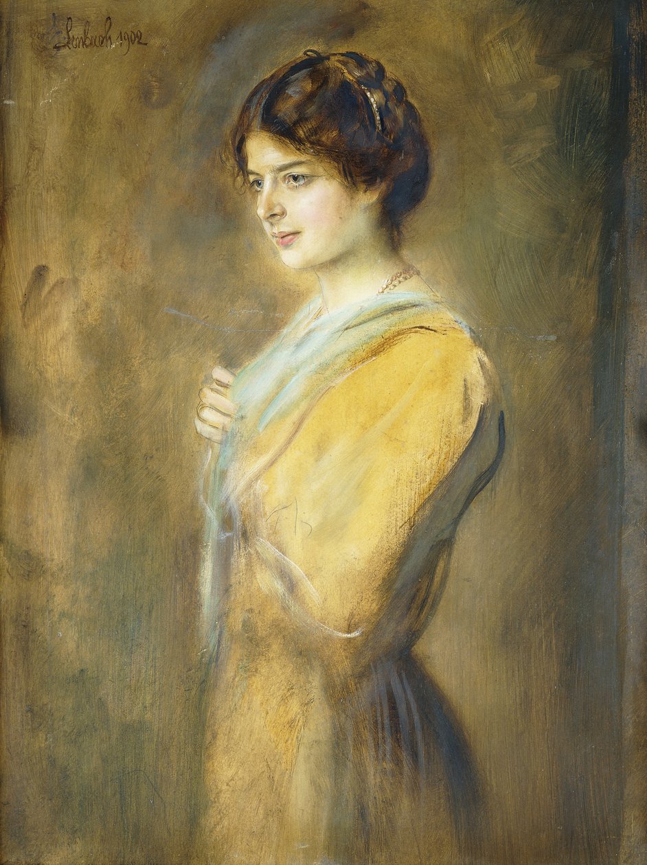 Portrét Grafin Ilse Seilern, tříčtvrteční délka, od Franz Seraph von Lenbach