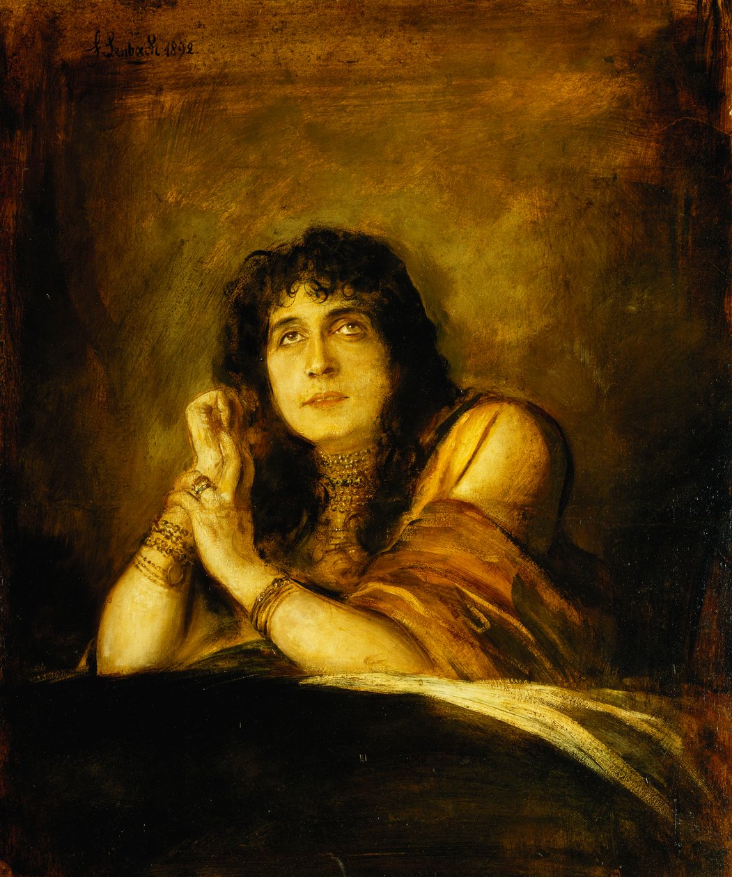 Portrét Sarah Bernhardt, jako Lady Macbeth, 1892 od Franz Seraph von Lenbach