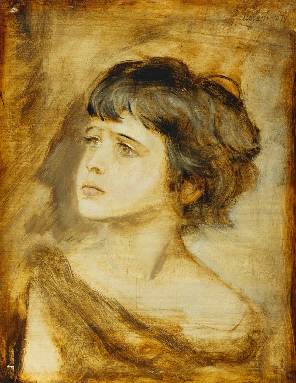 Hlava dívky, 1879 od Franz Seraph von Lenbach
