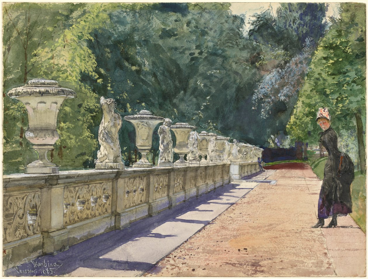 Promenáda v parku v Sanssouci od Franz Skarbina