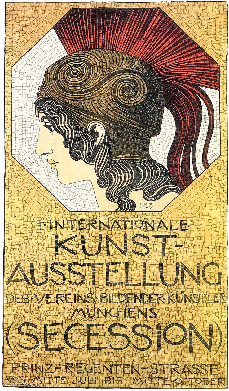 Plakat na první mezinárodní výstavu umění, Secese, 1893. od Franz Stuck Ritter von
