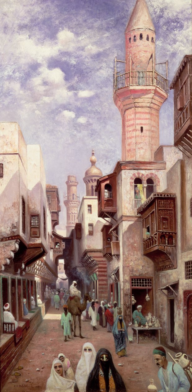 Arabská pouliční scéna od Franz Wilhelm Odelmark