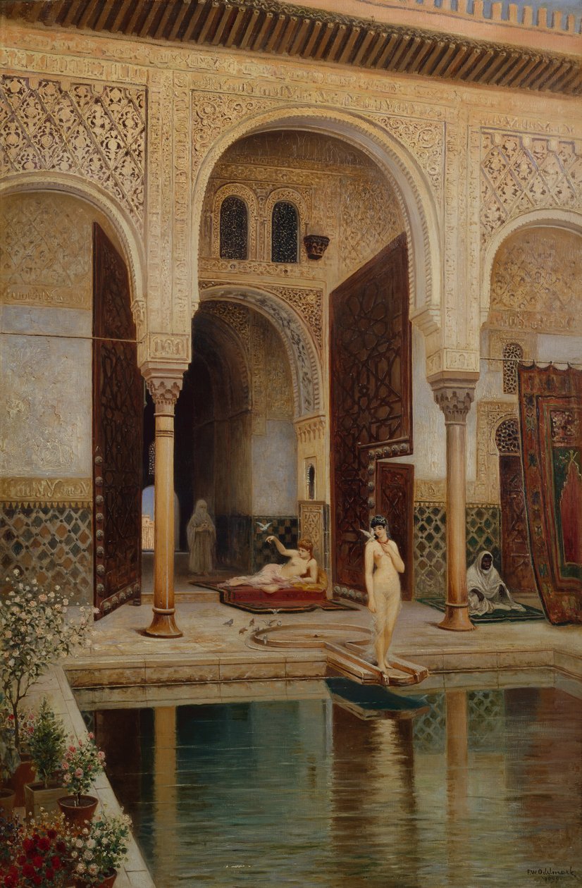 Patio paláce Alhambra v Grenadě od Franz Wilhelm Odelmark