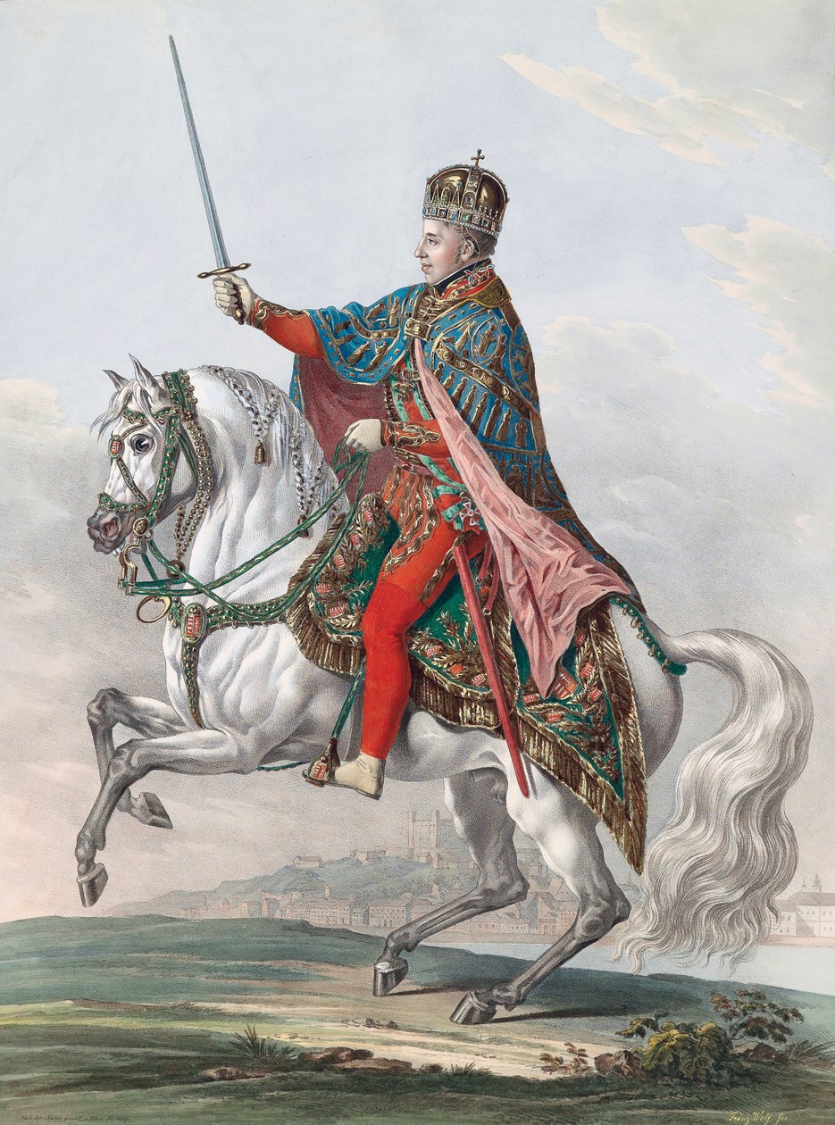 Rakouský císař Ferdinand I. na koni od Franz Wolf