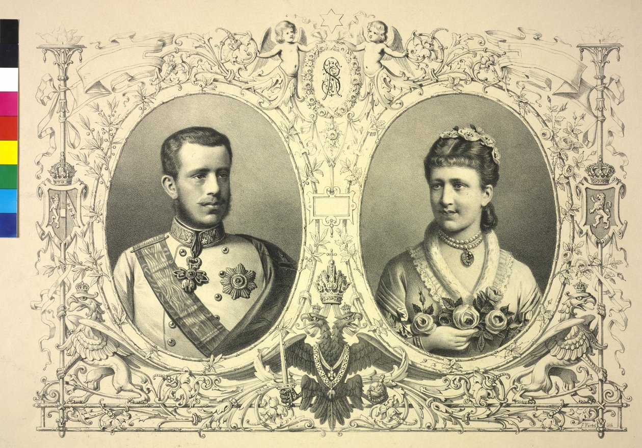 Dvojobraz Františka Josefa I. korunního prince Rudolfa a princezny Stephanie od Franz Wurbel