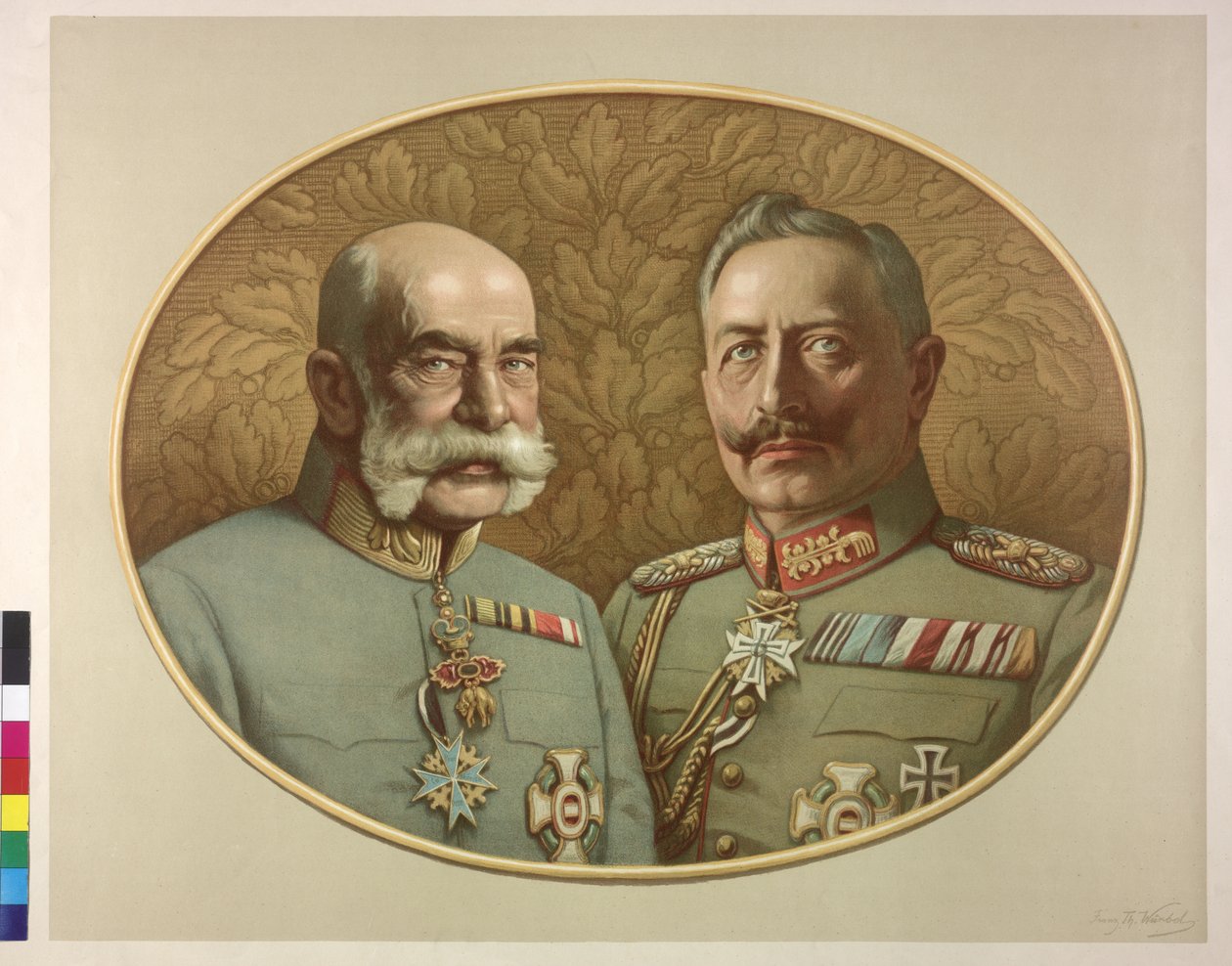 Rakouský císař a Vilém II. František Josef I. od Franz Wurbel