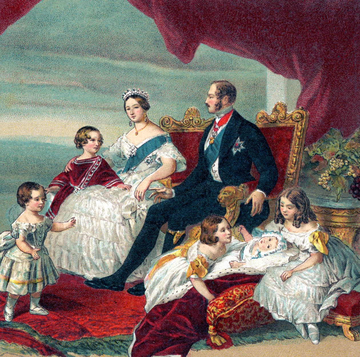 Anglická královna Viktorie a její rodina od Franz Xaver  Winterhalter (after)