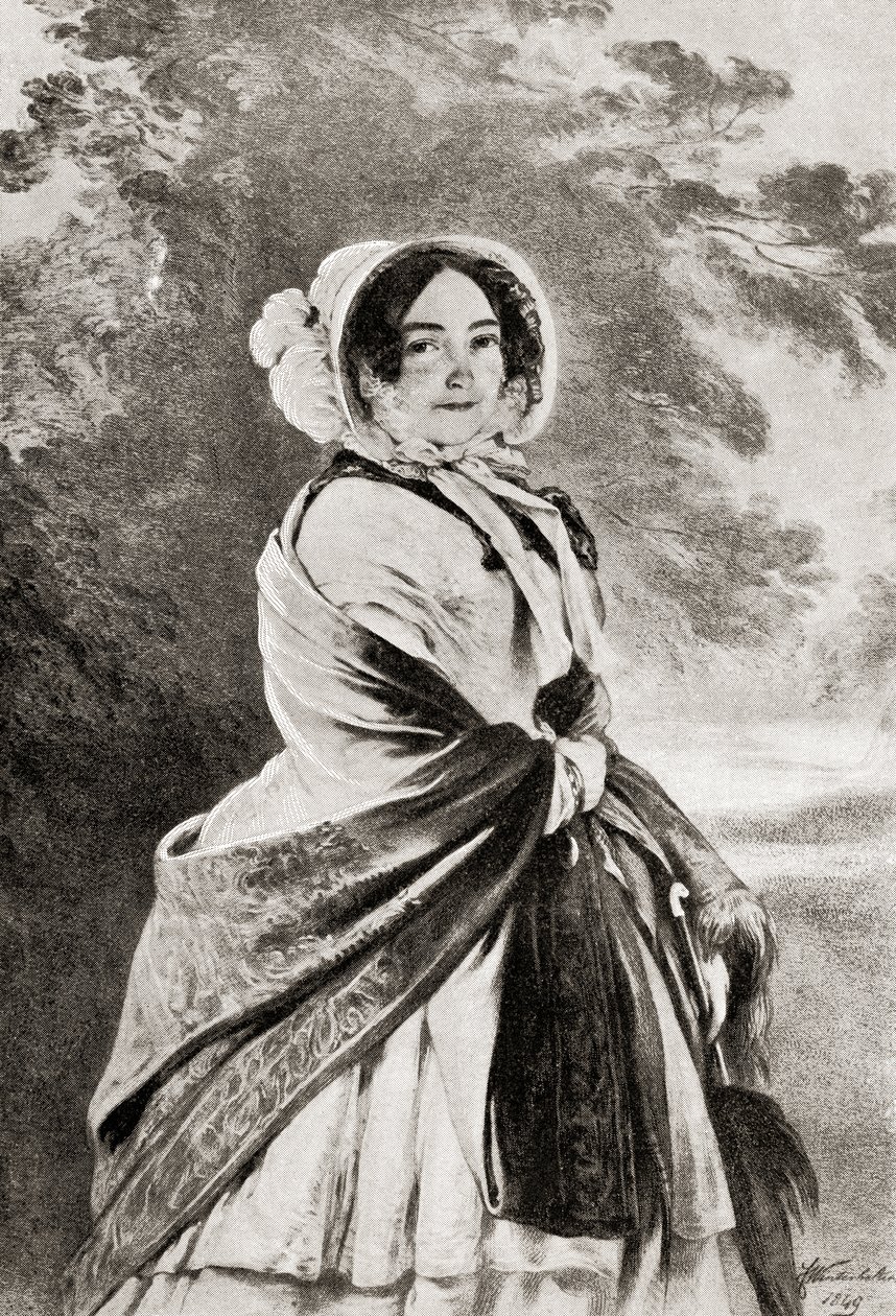 Viktorie, vévodkyně z Kentu a Strathearnu, z knihy "V.R.I. Her Life and Empire" od markýze z Lorne (tisk) od Franz Xaver  Winterhalter (after)