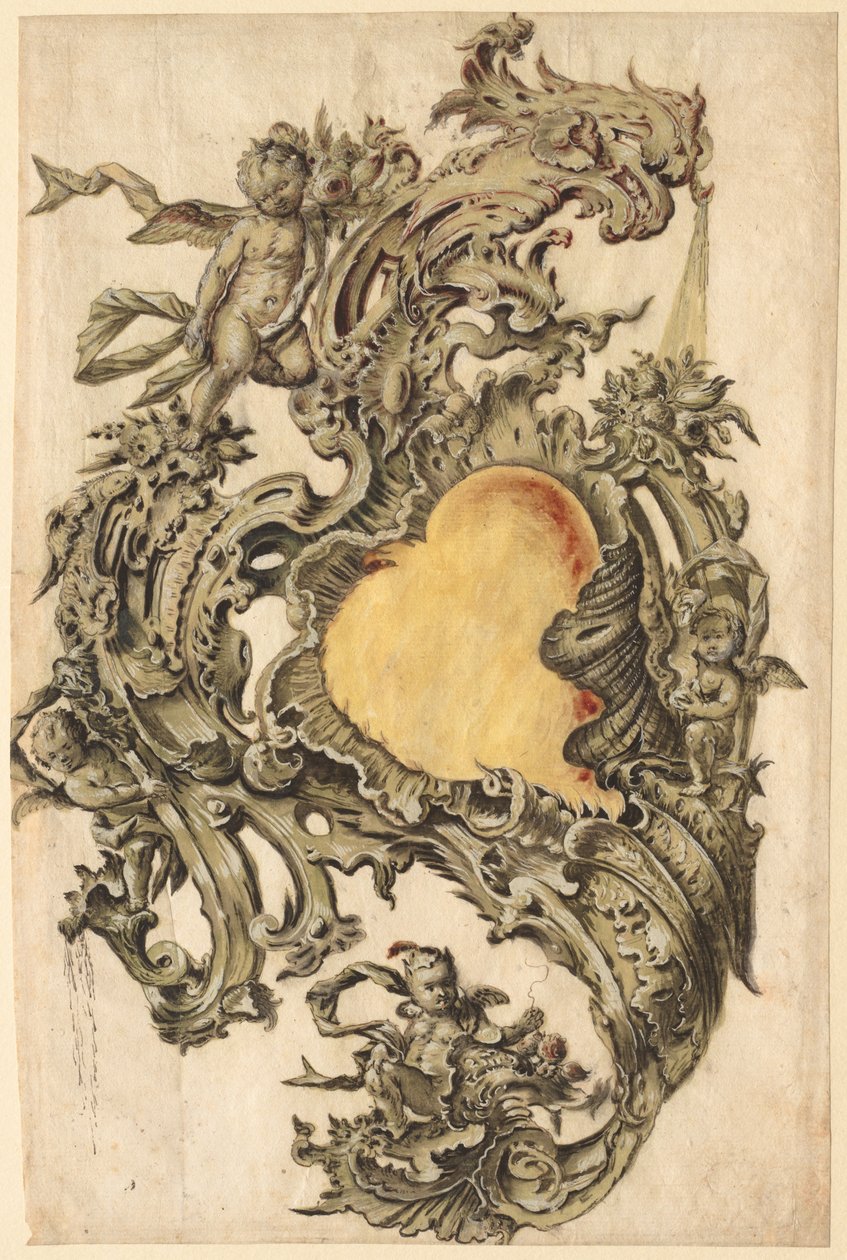 Kartuše s Puttim, druhá polovina 1700. od Franz Xaver Habermann