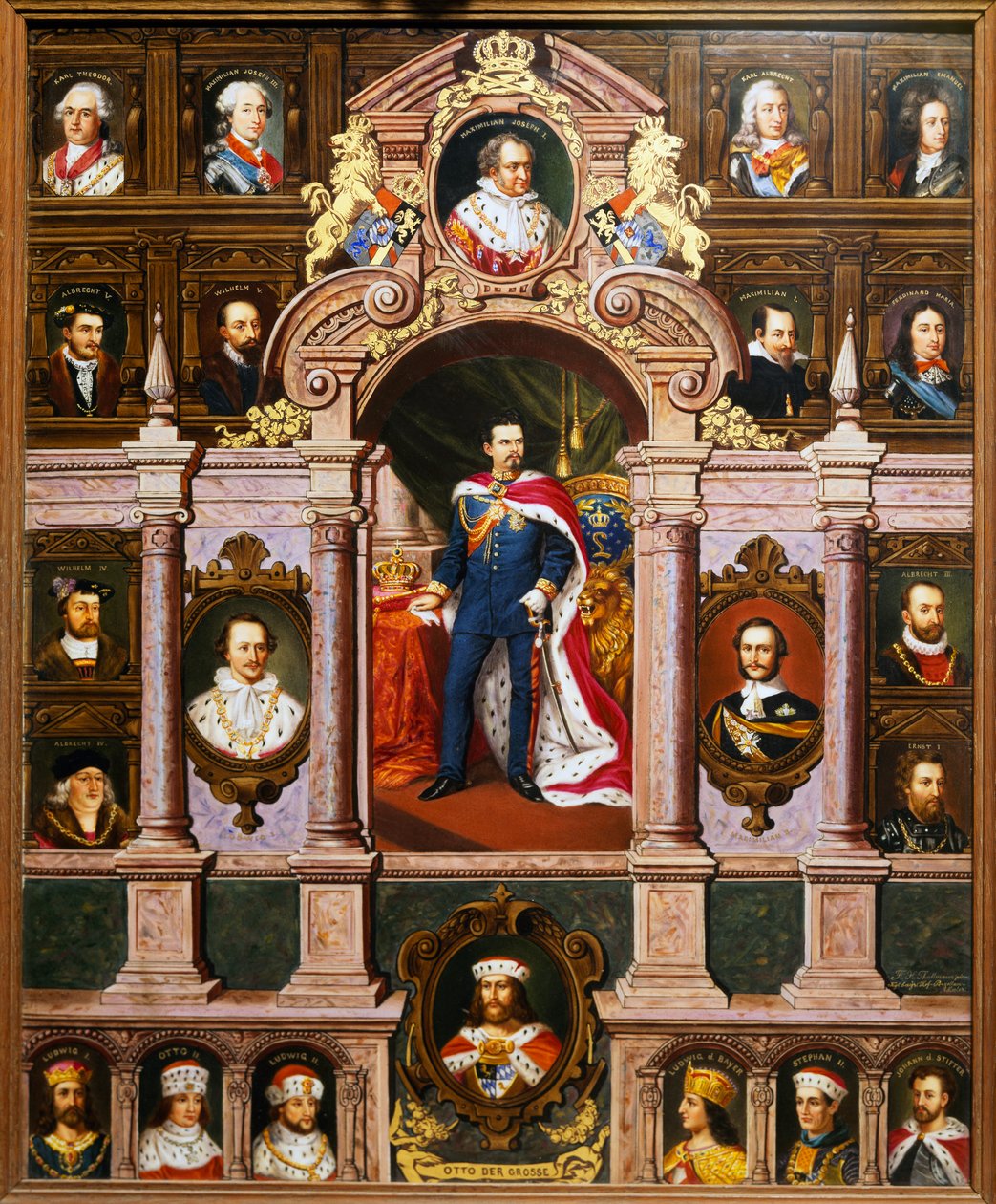 Panel s portréty bavorských králů z rodu Wittelsbachů od Franze Xavera Thallmaiera od Franz Xaver Thallmaier