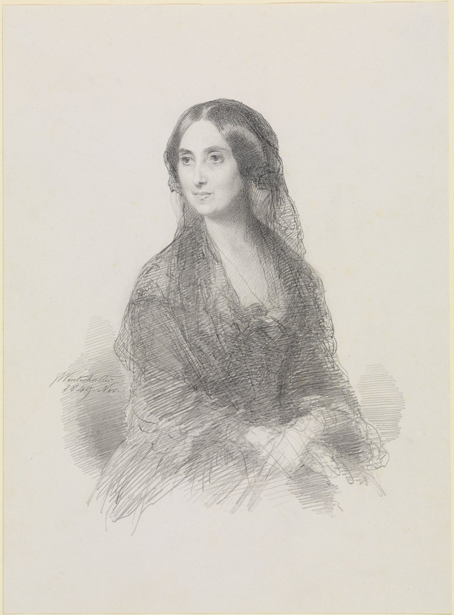 Portrét dámy ve španělském kroji, sedící, v polopostavě od Franz Xaver Winterhalter