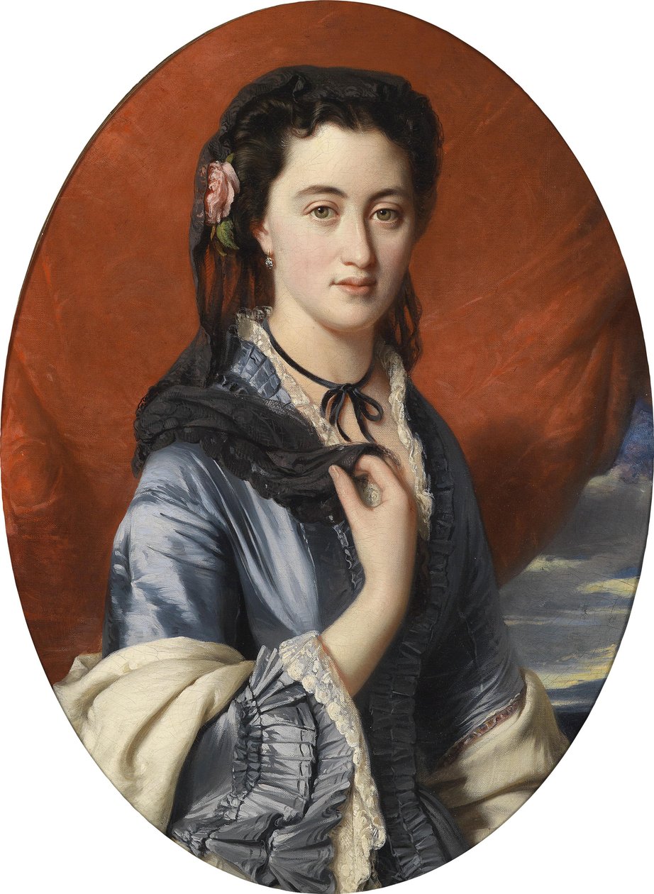 Hraběnka Varvara Vasilievna Musina Pouchkina - Portrét hraběnky Varvara Musina-Pushkina (1832-1885) - Winterhalter, Franz Xavier (1805-1873) - 1864 - Olej na plátně - 81x60 - Soukromá sbírka od Franz Xaver Winterhalter