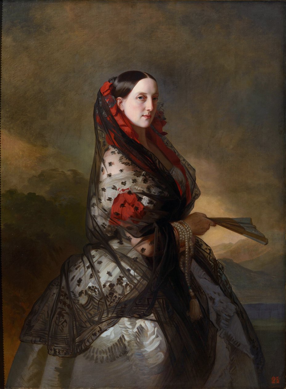 Marie Nikolajevna de Russie (1819-1876) - velkokněžna Maria Nikolaevna ruská (1819-1876), vévodkyně z Leuchtenbergu od Winterhaltera, Franz Xavier (1805-1873). Olej na plátně, cca 1856-1857, Státní muzeum umění A. Radishcheva, Saratov od Franz Xaver Winterhalter