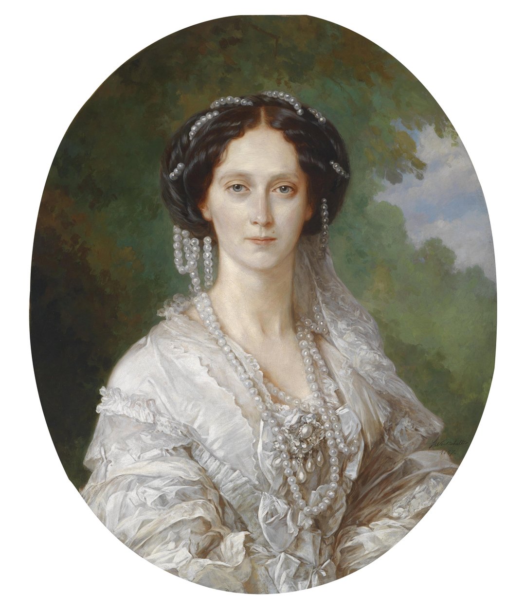 Portrét ruské císařovny Marie Alexandrovny (1824-1880), rozené princezny Marie Hessenské a od Rýna (Maximilienne Wilhelmine Marie) - Portrét Marie Alexandrovny (1824-1880), ruské císařovny - Obraz Franze Xavera Winterhaltera (1805 -1873) ) od Franz Xaver Winterhalter