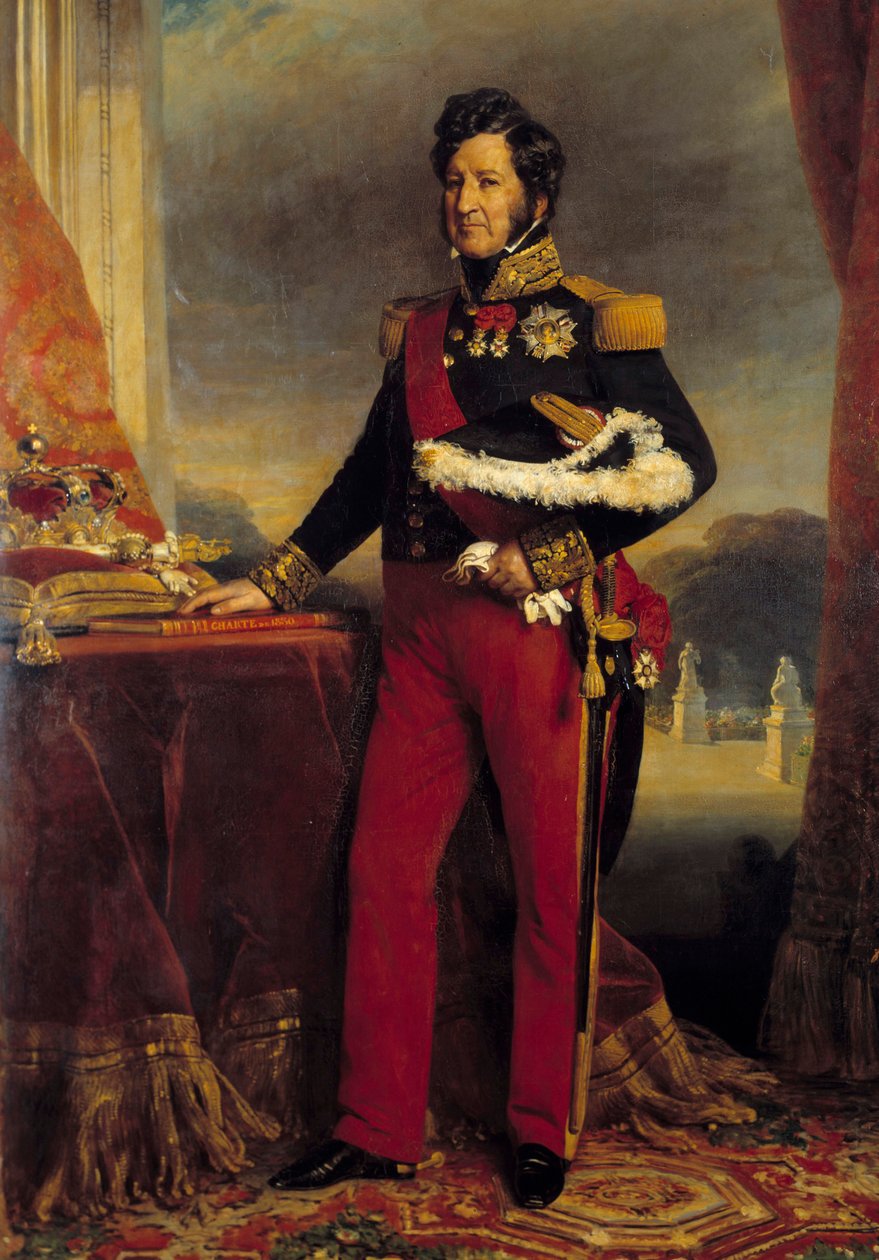 Portrait en pied de Louis Philippe 1er (1773-1850), král francouzské ruky na listině z roku 1830 Obraz Franze Xavera Winterhaltera (1806-1873) 1839 Sun. 2,6x1,9m od Franz Xaver Winterhalter