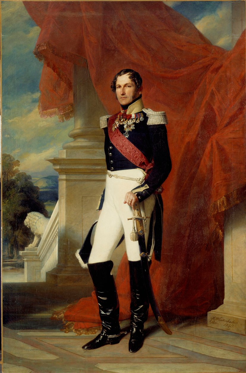 Portrét u nohou Leopolda I. (1790-1865), krále Belgičanů Obraz Xavera Winterhaltera (1806-1873) 1840 Ne. 2,78x1,81 m od Franz Xaver Winterhalter