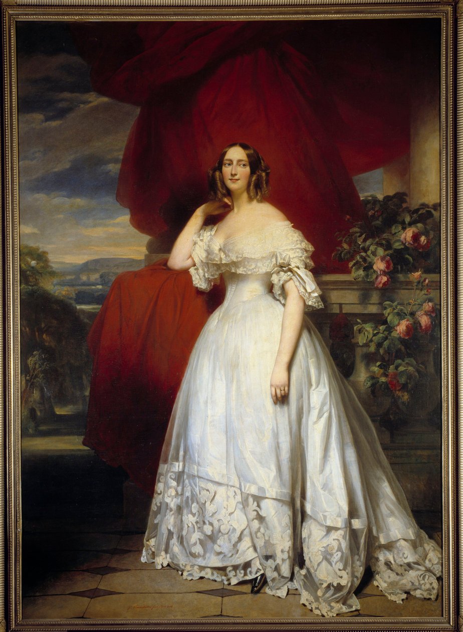 Portrét v nohách sestry Marechala Berthiera Obraz Franze Xavera Winterhaltera (1806-1873) (Ec. All.) 1830 Boissy Saint Leger. Zámek Grosbois od Franz Xaver Winterhalter