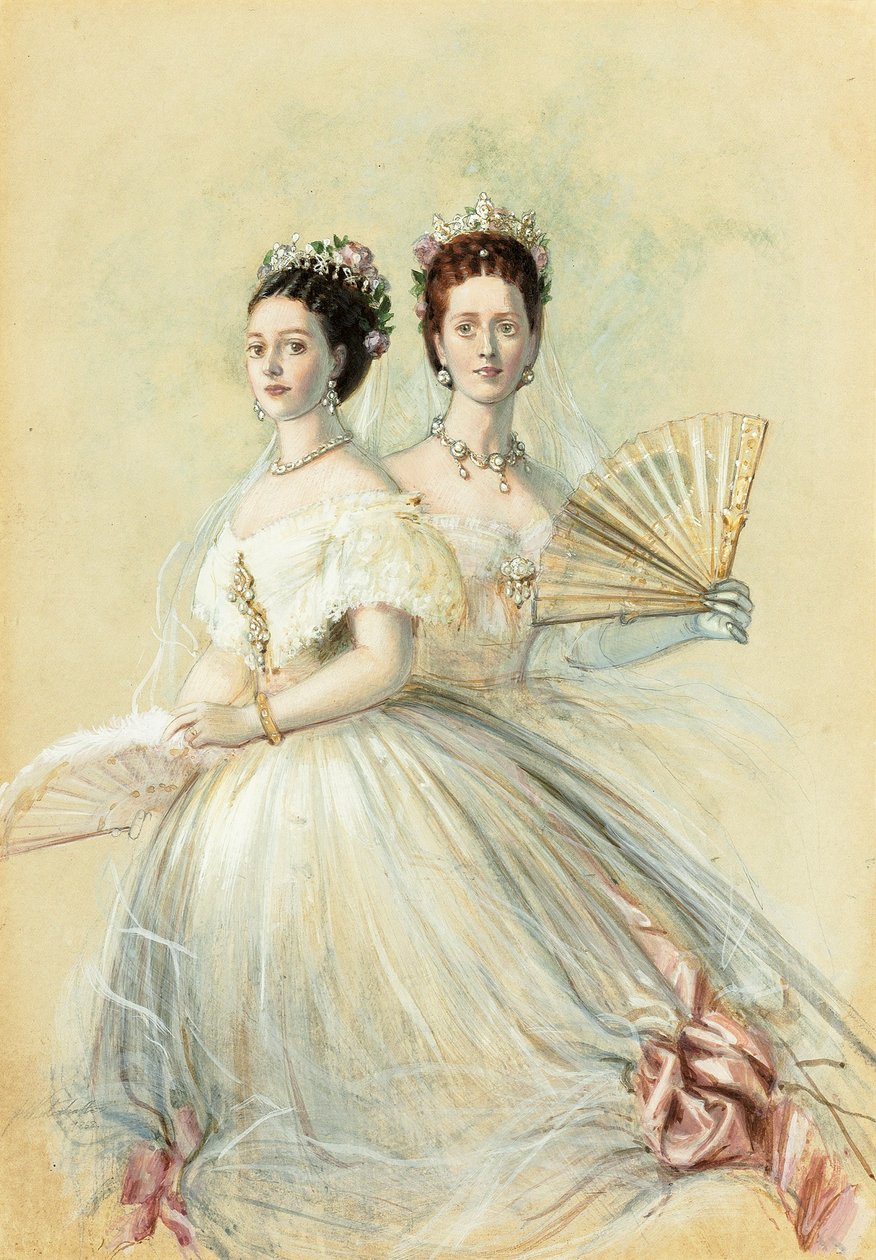 Portrét carevny Marie Fjodorovny a její sestry Alexandry, princezny z Walesu, 1868 od Franz Xaver Winterhalter