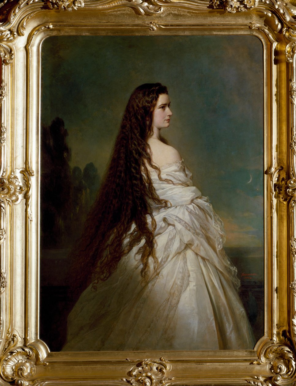 Portrét Elisabeth de Wittelsbach (1837-1898) (sissi), císaře rakouského (1854-1898) a královny Maďarska (1867-1898) Obraz Franze Xavera Winterhaltera (1806-1873) od Franz Xaver Winterhalter