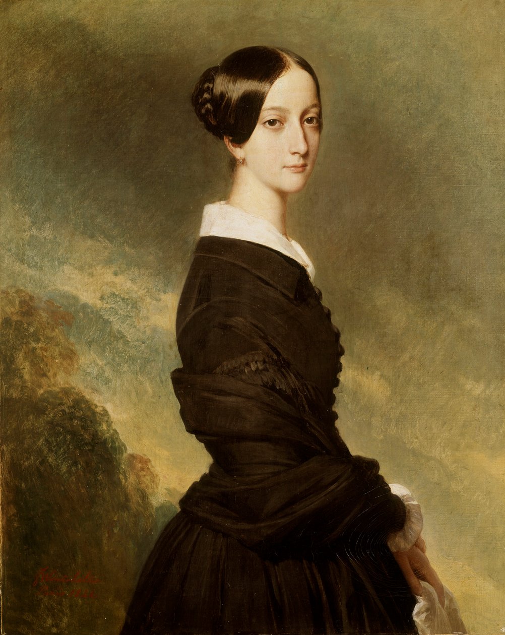 Portrét Francoise Caroline de Bourbon Bragança, princezny z Joinville od Franz Xaver Winterhalter