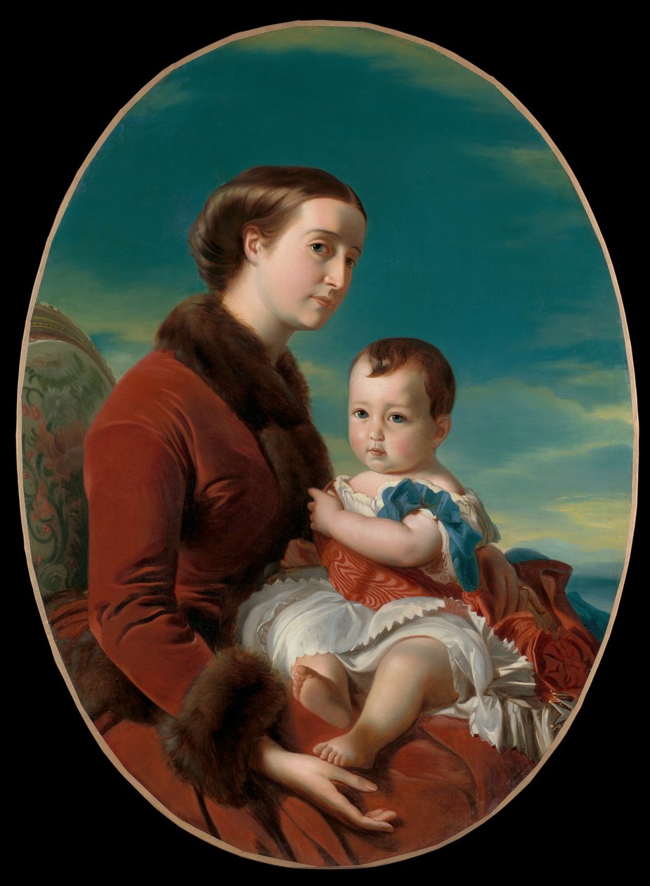 Portrét císařovny Evženie s princem Císařem od Franz Xaver Winterhalter