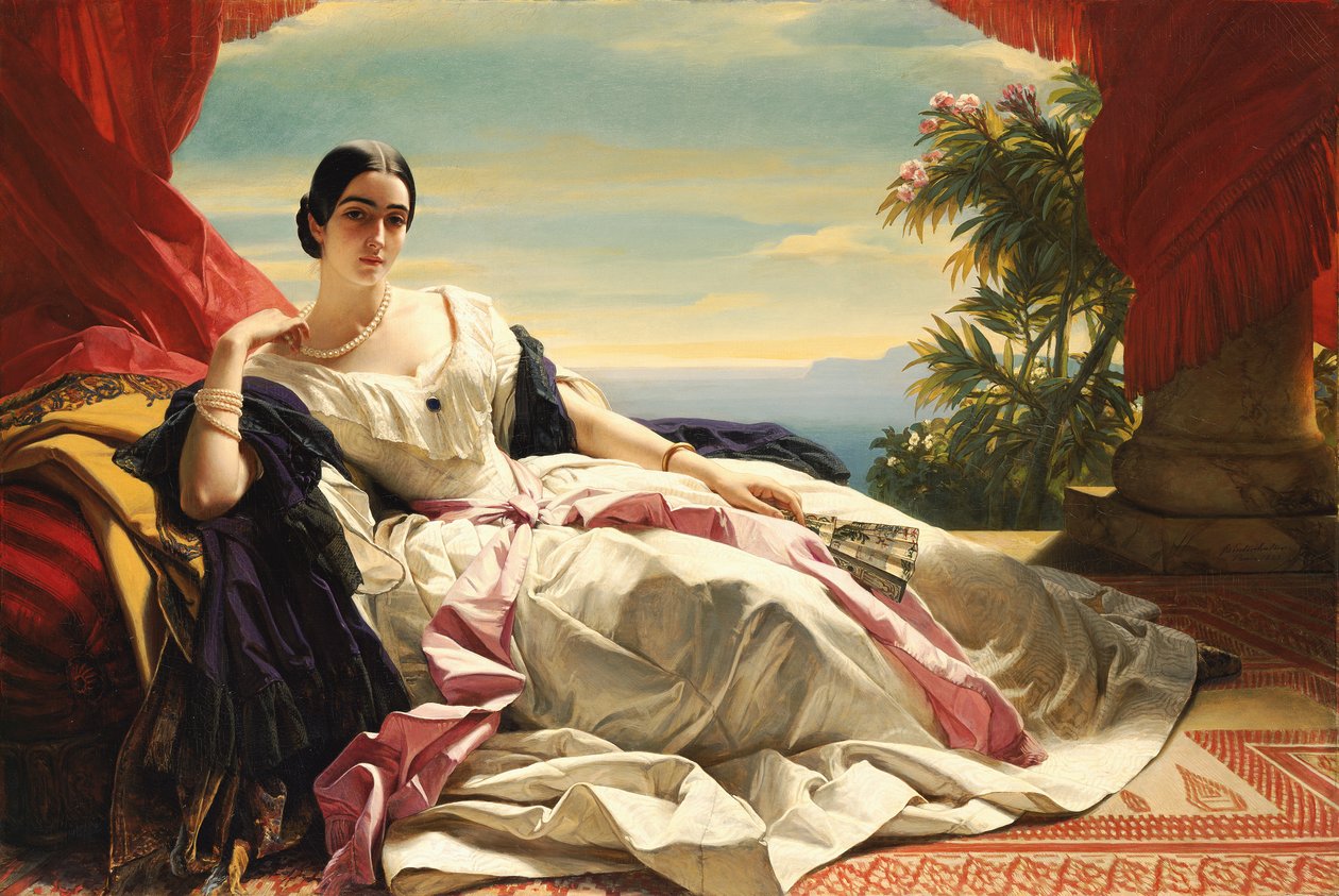 Portrét Leonilly Ivanovny Baryatinské, princezny zu Sayn Wittgenstein 1816-1918, 1843 od Franz Xaver Winterhalter