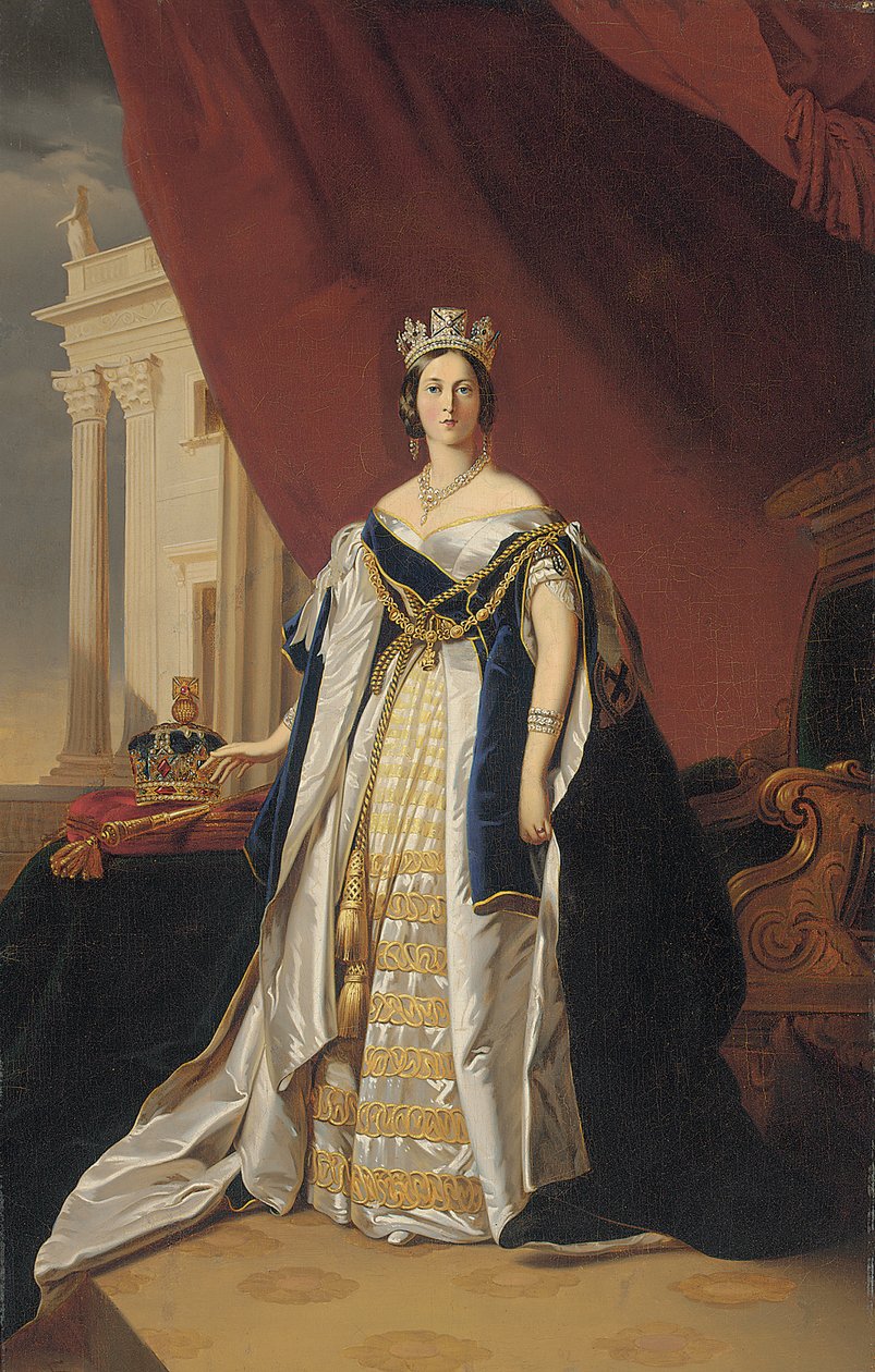 Portrét královny Viktorie v korunovačním rouchu od Franz Xaver Winterhalter