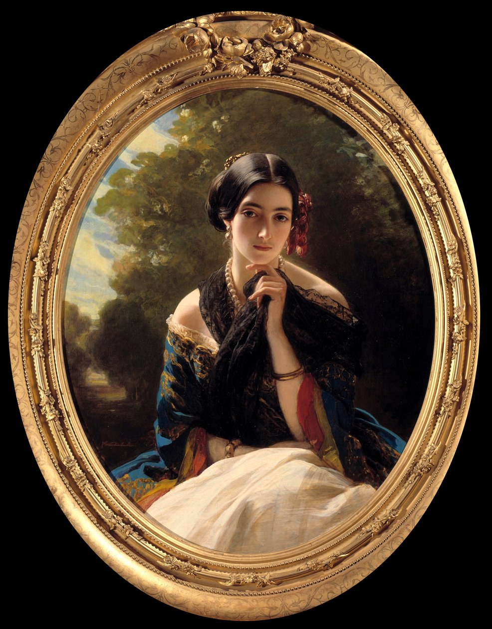 Portrét princezny ze Sayn Wittgenstein Sayn (Sayn-Wittgenstein) Obraz Xavera Winterhaltera (1806-1873) 1849. Soukromá sbírka od Franz Xaver Winterhalter