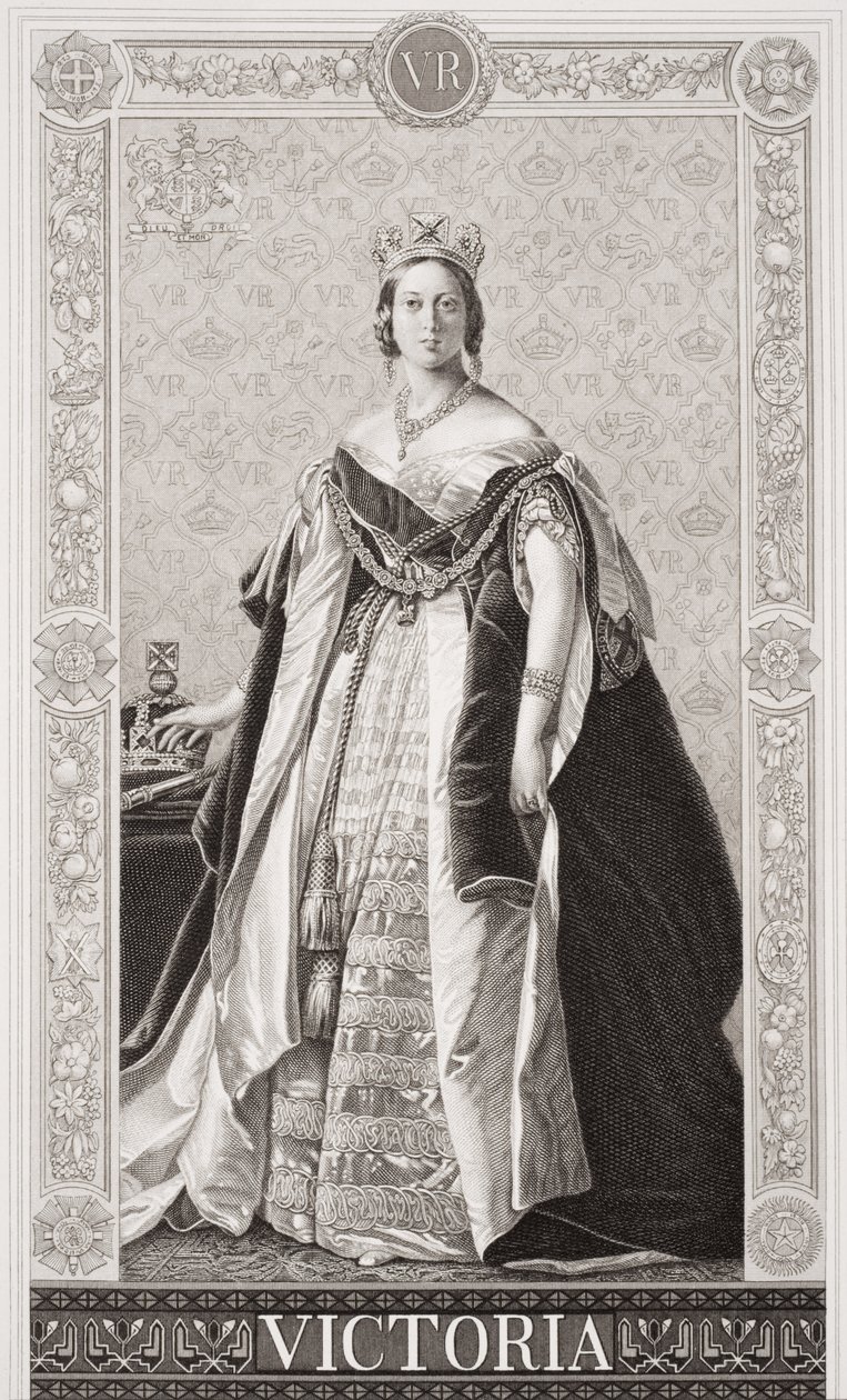 Královna Viktorie (1819-1901) z „Ilustrace anglické a skotské historie“ svazek II od Franz Xaver Winterhalter