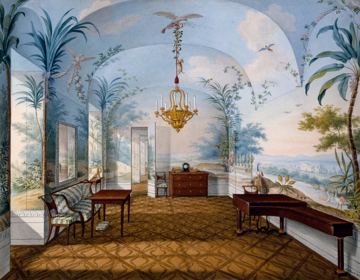Malířský sál, zámek Schönbrunn známý jako Mariánský sál od Franz Xavier Nachtmann
